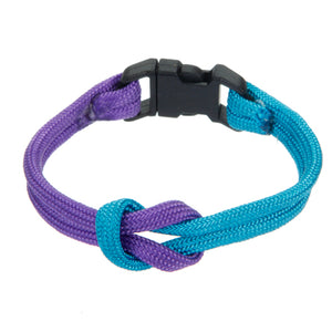 Pulsera De Cordón Turquesa/Morado