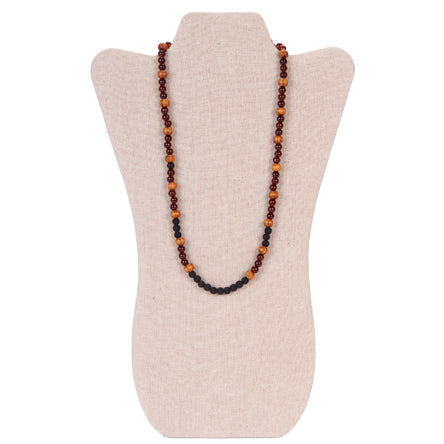 Collar De Cuenta Madera Y Cuentas Café/Negro
