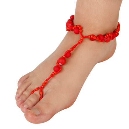 Pulsera Para Tobillo Con Cuenta Caucho Y Chaquirón