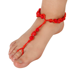 Pulsera Para Tobillo Con Cuenta Caucho Y Chaquirón