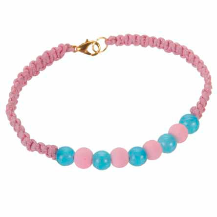 Pulsera Con Cordón Encerado Y Cuenta Caucho