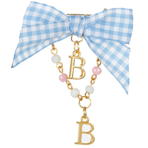 Seguro Baby Shower Con Moño Azul Y Dije De Letra