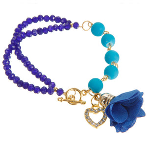 Pulsera Tonos Azules Con Oro