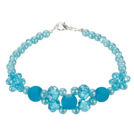 Pulsera Tejida Con Rondeles Y Perlas Turquesa