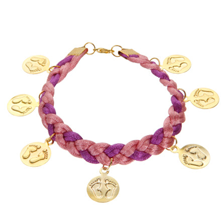 Pulsera Con  Cola De Rata Y Dijes Piecitos