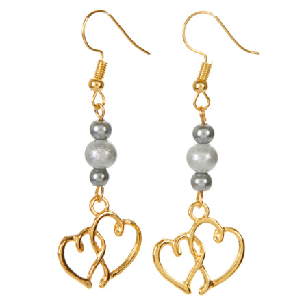 Aretes De Perla Con Dije De Corazón