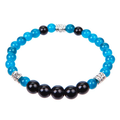 Fantasías Miguel Clave:JY28 Pulsera Negro-Azul Con Cuentas Fundida