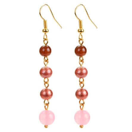 Aretes Lasgos Café-Rosa