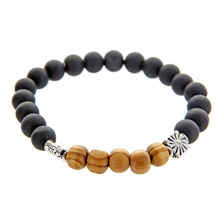Pulsera Caucho Negro Para Hombre
