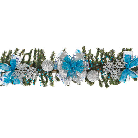 Guia De Navidad Azul Plata