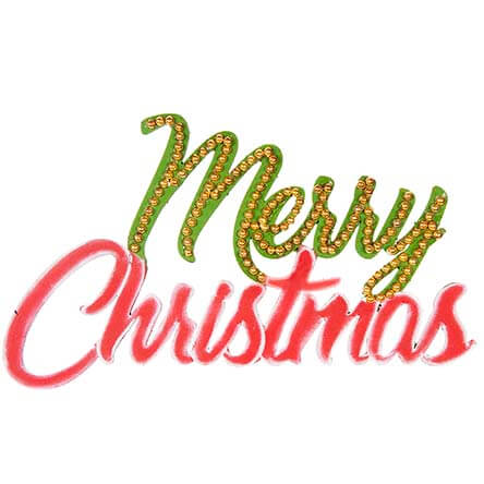 Letrero Merry Christmas Con Piedra Metalica