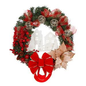 Corona De Pino Con Adorno Navideño