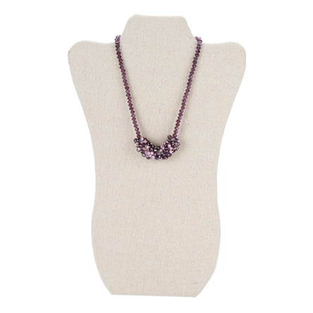Collar De Rondeles Y Perlas Morado