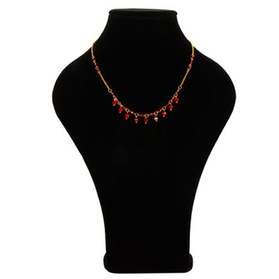 Fantasías Miguel Clave:LC1022 Collar De Cadena Oro Con Rondeles Rojo