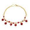 Fantasías Miguel Clave:LC1023 Pulsera De Cadena De Oro Con Rondeles Rojo