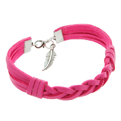 Fantasías Miguel Clave:LC1054 Pulsera Imitación Piel Con Dije De Pluma