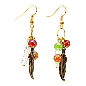 Aretes Con Dijes De Plumas