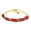 Fantasías Miguel Clave:LC1074 Pulsera Con Cadena Y Rondeles Rojo