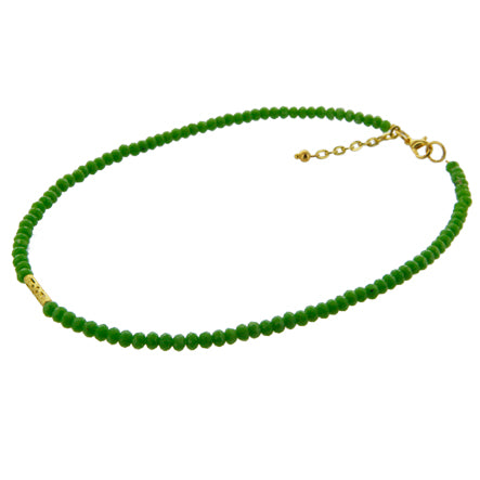 Collar Con Rondeles Y Tubito Torcido De Oro