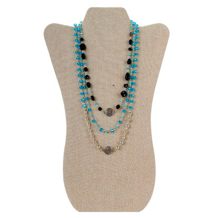 Collar Plata-Turquesa-Morado