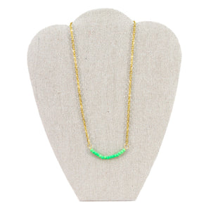 Collar Con Cadena Y Cuenta Verde