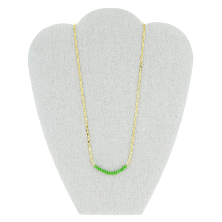 Collar De Cadena Oro Con Rondel Verde