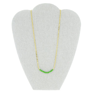 Collar De Cadena Oro Con Rondel Verde