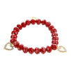 Fantasías Miguel Clave:LC1136 Pulsera Con Rondel Rojo Y Corazones