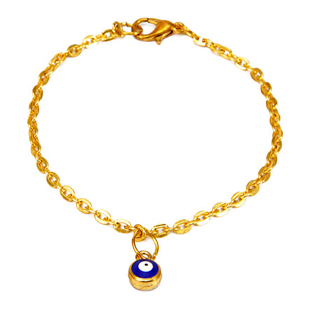 Pulsera De Cadena Oro Con Dije Ojito