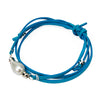 Fantasías Miguel Clave:LC1196 Pulsera Cordón Imitación Gamuza Azul Con Perla Gota