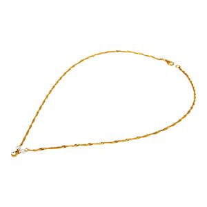 Collar De Cadena Oro Con Dos Perlas