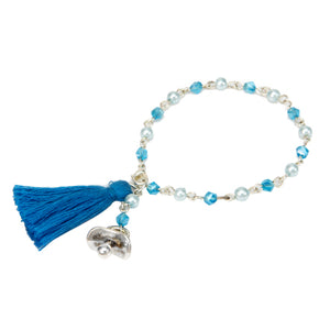 Pulsera Con Borla Azul Y Dije De Chupón
