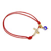 Fantasías Miguel Clave:LC1270 Pulsera Cordón Rojo Con Dije Cruz Y Ojito