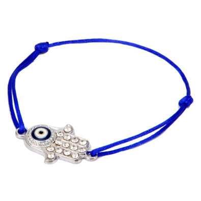 Fantasías Miguel Clave:LC1283 Pulsera Azul Con Manita De Fatima