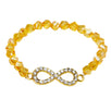 Fantasías Miguel Clave:LC1299 Pulsera De Cristales Amarillo Con Dije Infinito