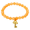 Fantasías Miguel Clave:LC1301 Pulsera Cuentas Redondas Naranja Con Dije Llave