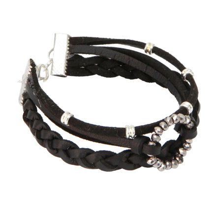 Pulsera Imitación Piel Con Círculo De Rondeles