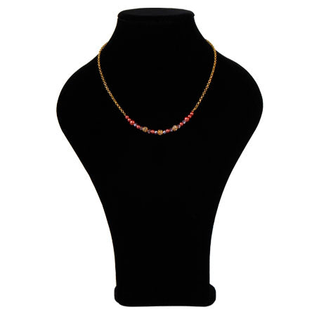 Collar De Cadena Con Perlas Destello Rosado