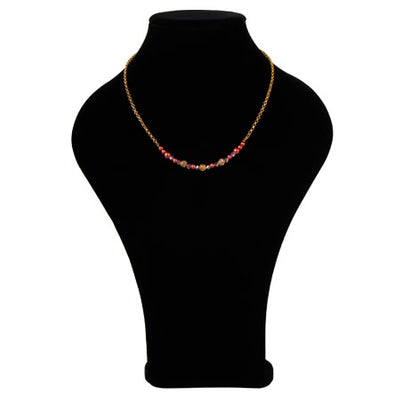 Fantasías Miguel Clave:LC1437 Collar De Cadena Con Perlas Destello Rosado