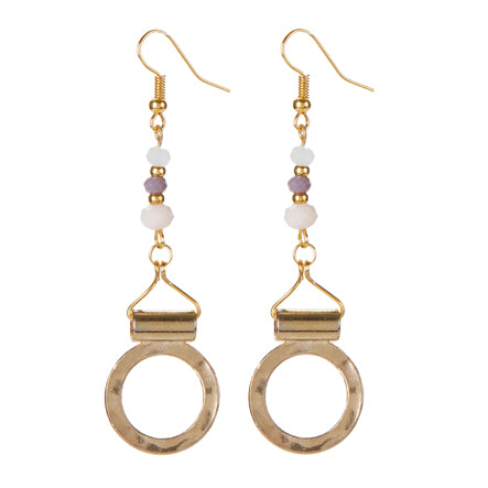 Aretes Colgantes Con Dije Círculo