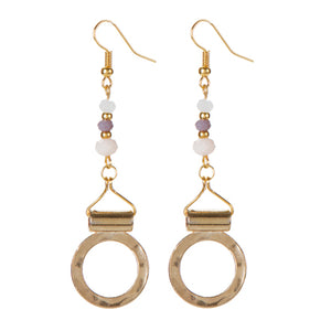Aretes Colgantes Con Dije Círculo