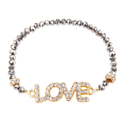 Fantasías Miguel Clave:LC1501 Pulsera Plata Con Dije Love Oro Crital