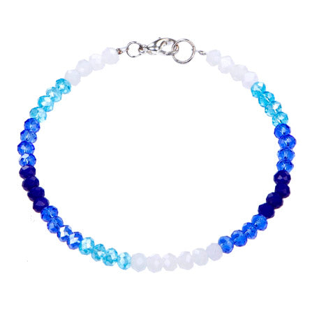 Pulsera Con Rondeles Azules-Blanco