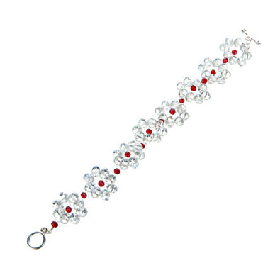 Fantasías Miguel Clave:LC1543 Pulsera Rondel Blanco-Rojo