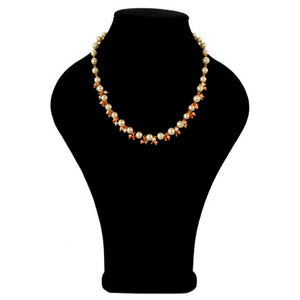 Collar De Perla Y Rondeles Engarzados