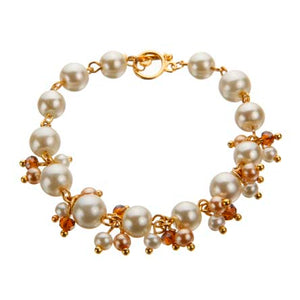 Pulsera De Perlas Y Rondeles Engarzados