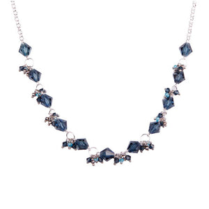 Collar De Cadena Y Argollas Con Cristal Preciosa
