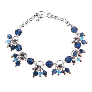 Pulsera De Engarces Plata Con Cristales Preciosa