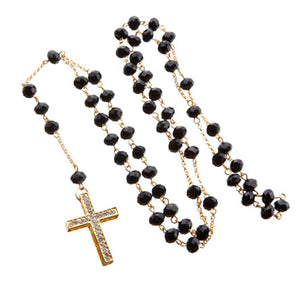 Rosario De Cadena Y Engarces Oro Con Rondeles Negro
