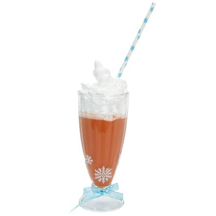 Copa Con Popote De Copos De Nieve
